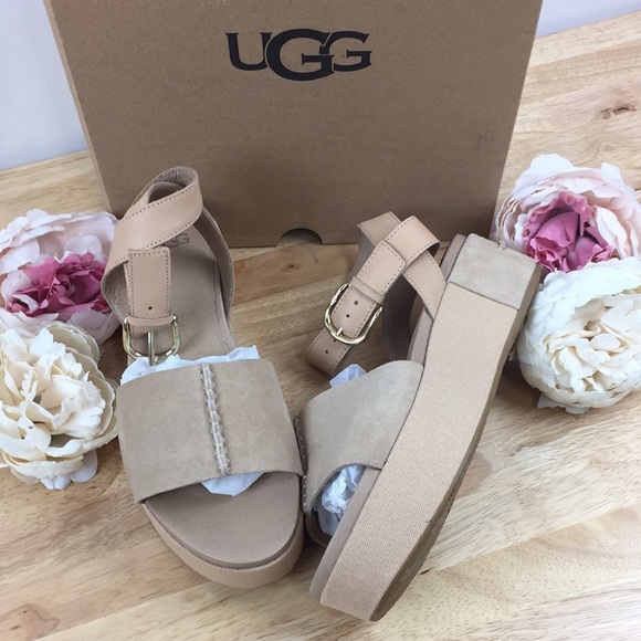Toms Shoes - UGG Beige Platform Sandals 8M